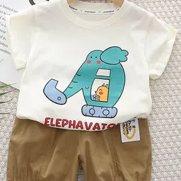 LULU & SKY Boys Printed Pure Cotton T-shirt With Shorts image 2