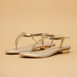 ERIDANI Women Embellished Open Toe Flats-picture-18