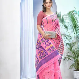 DESH BIDESH Woven Design Pure Cotton Jamdani Saree image 2