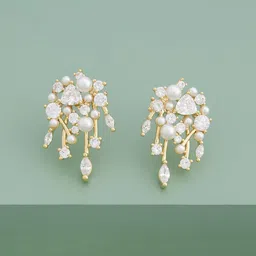 Kushal's Fashion Jewellery Gold-Plated Zircon Studded Classic Studs-picture-32