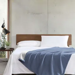 bsb home Grey & White Fleece AC Room 400 GSM Double Bed Blanket image 2