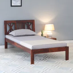 woodsworth from pepperfry Kenzo Sheesham Wood Single Bed In Honey Oak Finish image 1