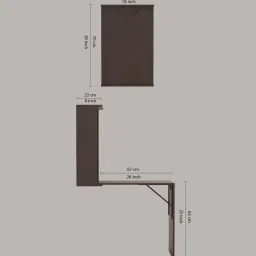 hoffice Artist Wall Mounted Table in Brazilian Walnut Finish image 2