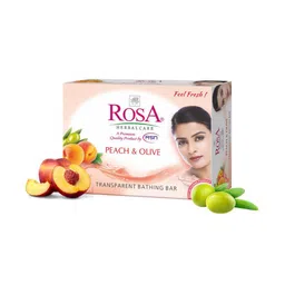ROSA Set Of 4 Transparent Rose, Peach & Olive Gel Soap- 100 g Each image 5