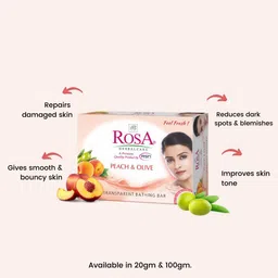 ROSA Set Of 4 Transparent Rose, Peach & Olive Gel Soap- 100 g Each image 3