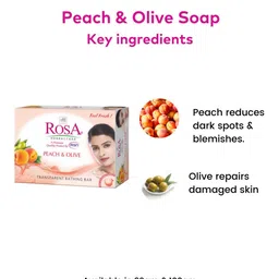 ROSA Set Of 4 Transparent Rose, Peach & Olive Gel Soap- 100 g Each image 4