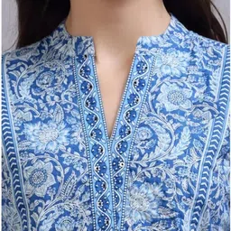 vastrayalaya venture Vastrayalaya Cotton Printed Top for Women | Women Printed Top | Boat Neck Short Kurti for Women | Regular Fit Top | Kurti for Women image 5