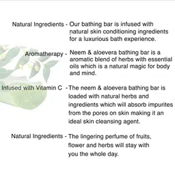 BodyHerbals Set of 2 Pure Neem Aloevera Bathing Bar with Natural Chunks & Free Bath Puff image 4