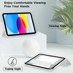 Robustrion Cover for iPad 11th (A16) / 10th Generation Cover Case (2022/2025), Trifold Flip Case Cover for iPad 11th Generation 11 inch / 10th Gen 10.9 inch [Auto Sleep Wake Suppport] - Light Grey image 4