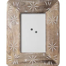 house of sajja Mango Wood In Burnt White Wash Photo Frame image 2