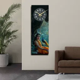 olive tree Multicolour Rectangle 24 Inches Wooden Wall Clock (Abstract)-picture-30