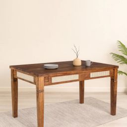 woodsworth from pepperfry Adelaide Sheesham Wood 6 Seater Dining Table in Provincial Teak Finish-picture-1