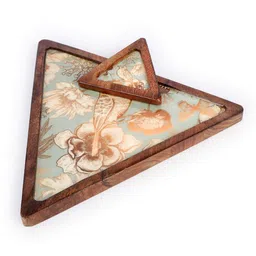 the home co. White Mango wood 10 Inch Triangle Appetizer Platters image 4