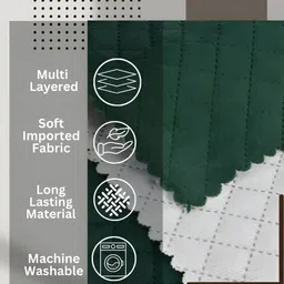 HOMADORN Green 5 Pieces Geometric Velvet Table Runner With Placemats image 3