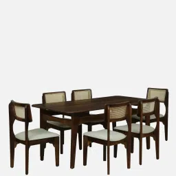woodsworth from pepperfry Gistel Sheesham Wood 6 Seater Dining Set With Chairs In Scratch Resistant Provincial Teak Finish image 5