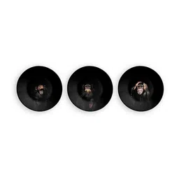 quirk india Three Wise Monkeys Wall Plate - Set Of 3 image 2
