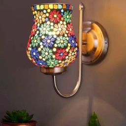 new era Mosaic Multicolored Glass Wall Mounted Lamp with Steel Base-picture-14