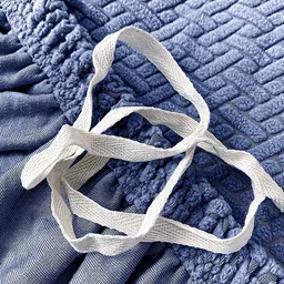 cortina Sky Blue Solid Jacquard 3 Seater Sofa Cover image 5