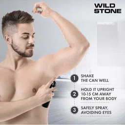 Wild stone Men Set of 3 Long Lasting No Gas Intense Black Body Deodorant - 150 ml Each image 4
