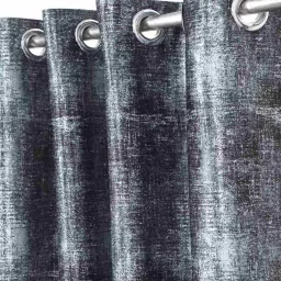 eric london Grey Polyester abstract 9ft Blackout Eyelet Door Curtains (Pack of 2) image 3