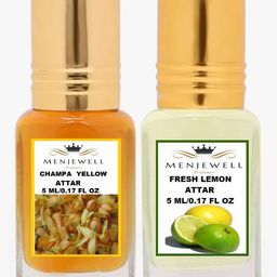Menjewell Pack Of 2 Champa Yellow & Fresh Lemon Attar 10 ml-picture-30