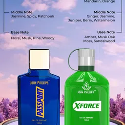 JOHN PHILLIPS Passport & X-Force Set Of 2 Long Lasting Eau De Parfum 100 ml Each image 2