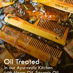 Nat Habit Kacchi Neem Wood Comb & Pure Cold Pressed Castor Oil 200ml image 3