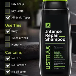 Ustraa Intense Repair Shampoo With Keratin - 250ml image 2