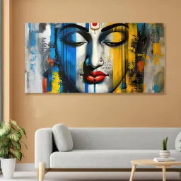 nestroots Canvas Framed Radiant Serenity: Shiva's Essence Wall Painting(18X36 Inch)-picture-11
