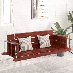 ad planet Traditional Solid Wood Swings in Rosewood Finish image 1