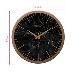 random Tic Toc Copper & Black Plastic Wall Clock image 4