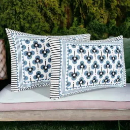 Blue 220 TC Cotton Abstract 28 x 18 Inch inches Pillow Covers (Pack of 2)-image-31