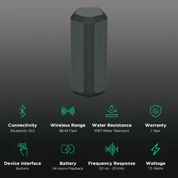 SONY X-Series 7.5W Portable Bluetooth Speaker (IP67 Water Resistant, Gesture Control, 2.0 Channel, Black) image 2
