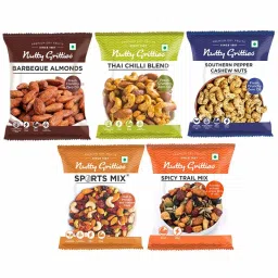 Nutty Gritties Trail Mix - Thai Chilli Blend (24g), Sport Mix (30g), Spicy Trail Mix (24g), Barbeque Almonds (21g) and Pepper Cashew(21g) - 120g-image-14