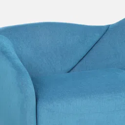 casacraft from pepperfry Odessa Chenille Fabric 3 Seater Sofa In Sea Blue Color image 5