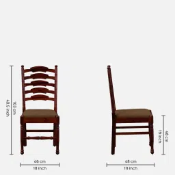 amberville from pepperfry Encore Sheesham Wood Dining Chairs In Honey Oak Finish (Set Of 2) image 2