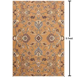 presto Gold Traditional Wool 6 ft x 9 ft Hand Tufted Carpet image 3