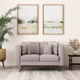 durian Rubik Fabric 2 Seater Sofa In Taupe Colour-picture-19