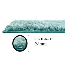 Aqua Solid Polyester 30x18 Inches Super Soft Bath Mat By Luxe Home International image 5