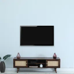 woodsworth from pepperfry Adorf Sheesham Wood Two Door TV Console In Scratch Resistant Provincial Teak Finish image 1