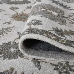 saraswati global White Ivory Floral Wool 4X6 Hand-Tufted Carpet image 4