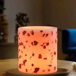 iris Pink Wax Votive Candles Tearose And Agarwood Aroma image 1