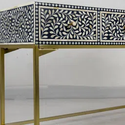 casagold Cleo Bone Inlay Console Table In Blue Colour image 5