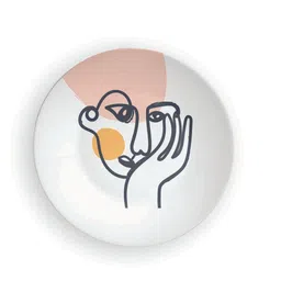 quirk india MulticolouredShy Brush Stroke Face Decorative Ceramic Wall Plate image 2