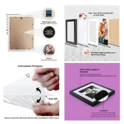 art street Beige Synthetic Wood (Set of 7) Collage Photo Frames image 5