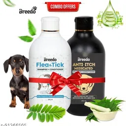 Breedo Dog & Cat Need (Combo of 2) Dog Flea-Tick Shampoo + Anti-Itch Shampoo Allergy Relief, Conditioning, Anti-fungal, Anti-microbial, Anti-itching, Anti-dandruff Natural Dog Shampoo (500 ml)-picture-11