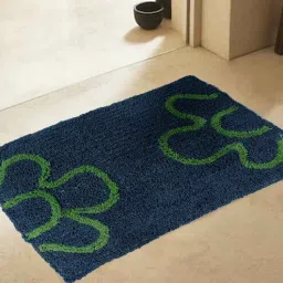 Blue Floral Blended Cotton 16x24 Inches AntiSkid (Set of 2) Door Mat-image-13