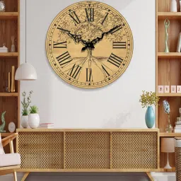 olive tree Charles Multicolour Engineered Wood Wall Clock image 1