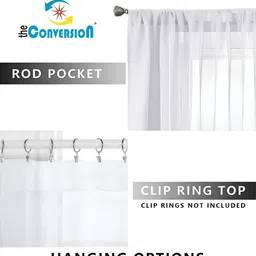 the conversion Maroon Linen Solids 7ft sheer Rod Pocket Door Curtain image 5