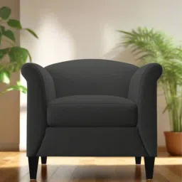 febonic Kimber Fabric 1 Seater Sofa in Charcoal Grey Colour-picture-13